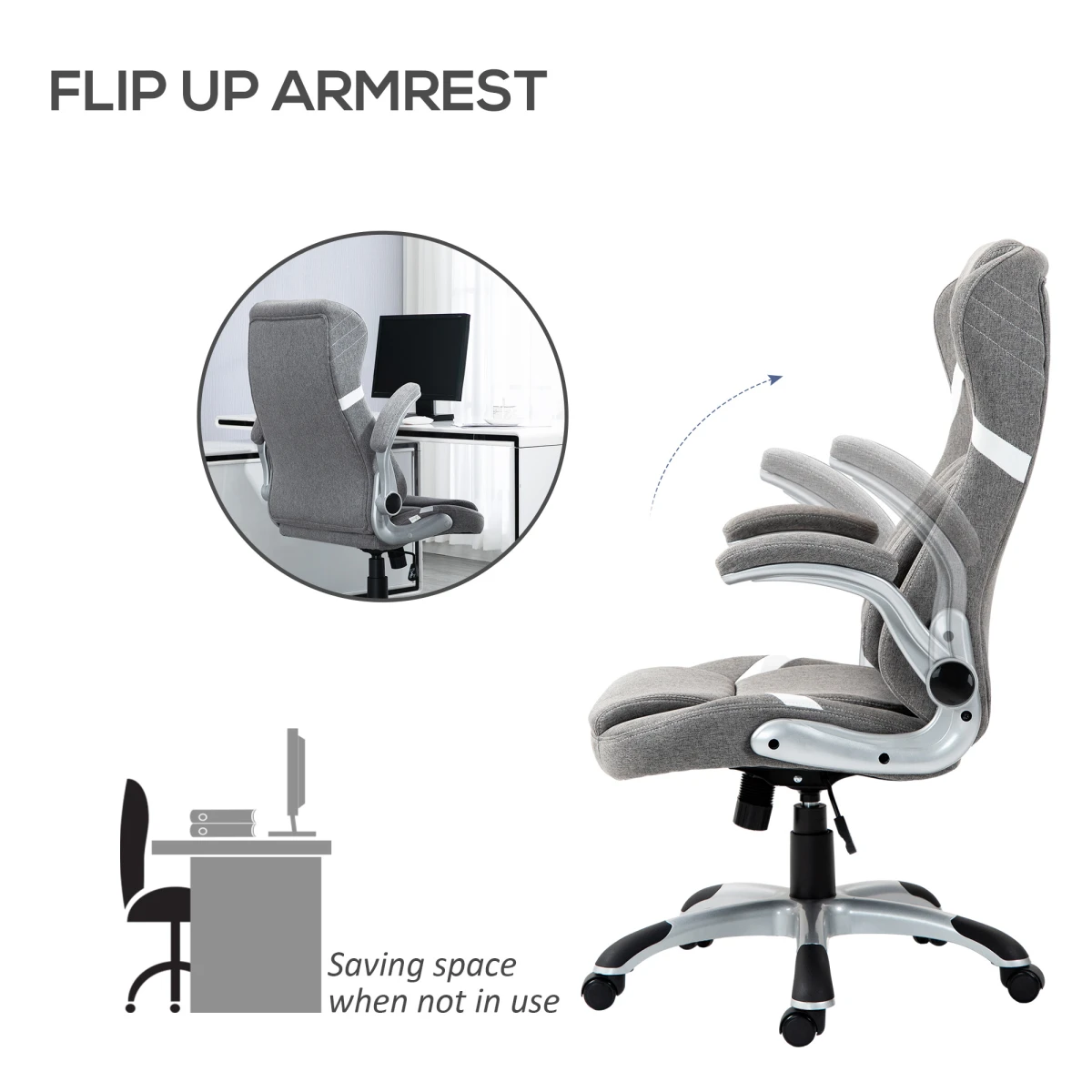 Vinsetto Vinsetto Office Chair 44-52cm Tilt Home Office - Office Chair