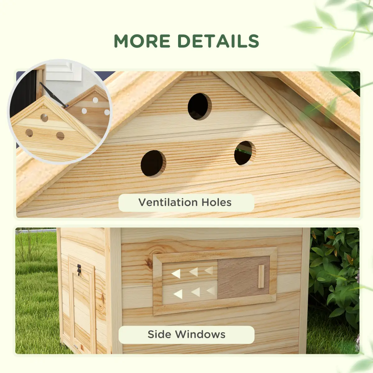 PawHut PawHut Wooden Duck House, Poultry Coop with Double Doors, Openable Roof - Chicken Coop