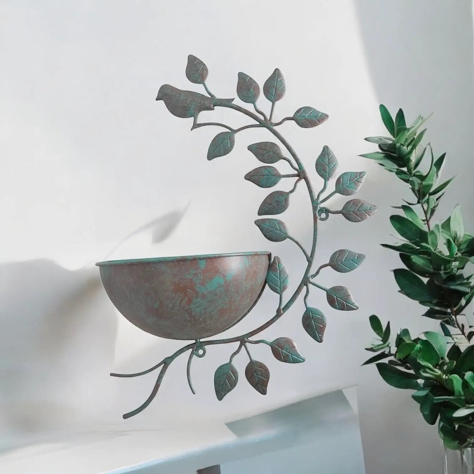 MSL 42CM GREEN METAL GARDEN PLANTER - Planters
