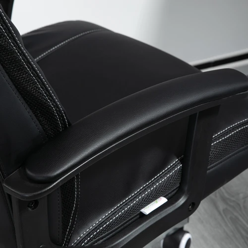 Vinsetto Vinsetto Massage Office Chair PU Leather Computer Chair w/ Tilt Function Black - Office Chair