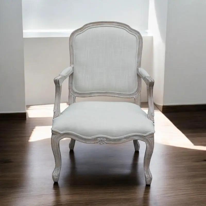 MSL 95CM LINEN FABRIC LOUIS CHAIR - Fabric Dining Chairs