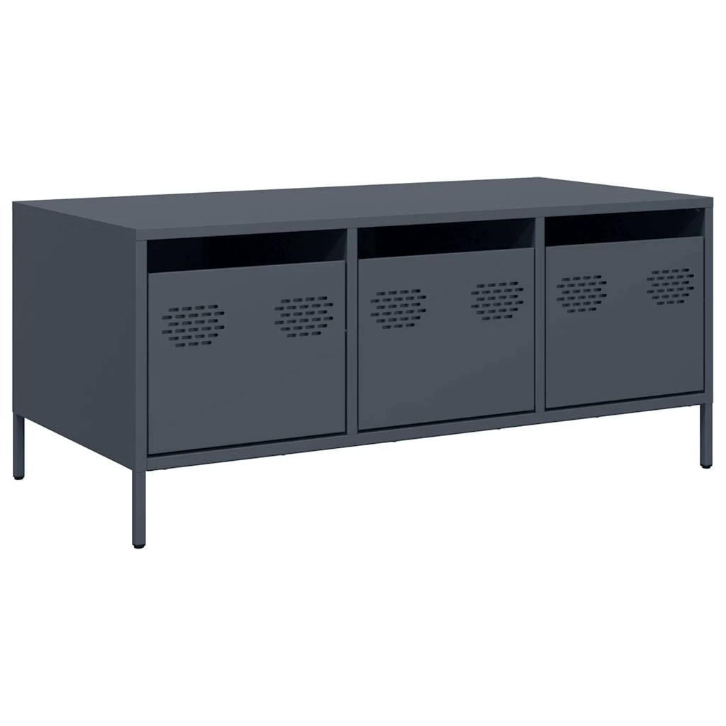 vidaXL Coffee Table 101.5x50x43.5 cm Cold Rolled Steel Industrial Living Room Decor by vidaXL