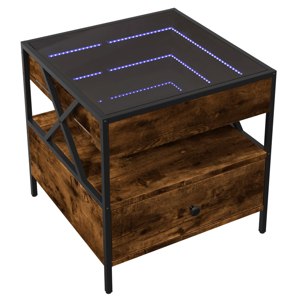 vidaXL VidaXL Coffee Table 50x50x51 cm With Infinity LED Mirror For Modern Living Rooms - Coffee Table