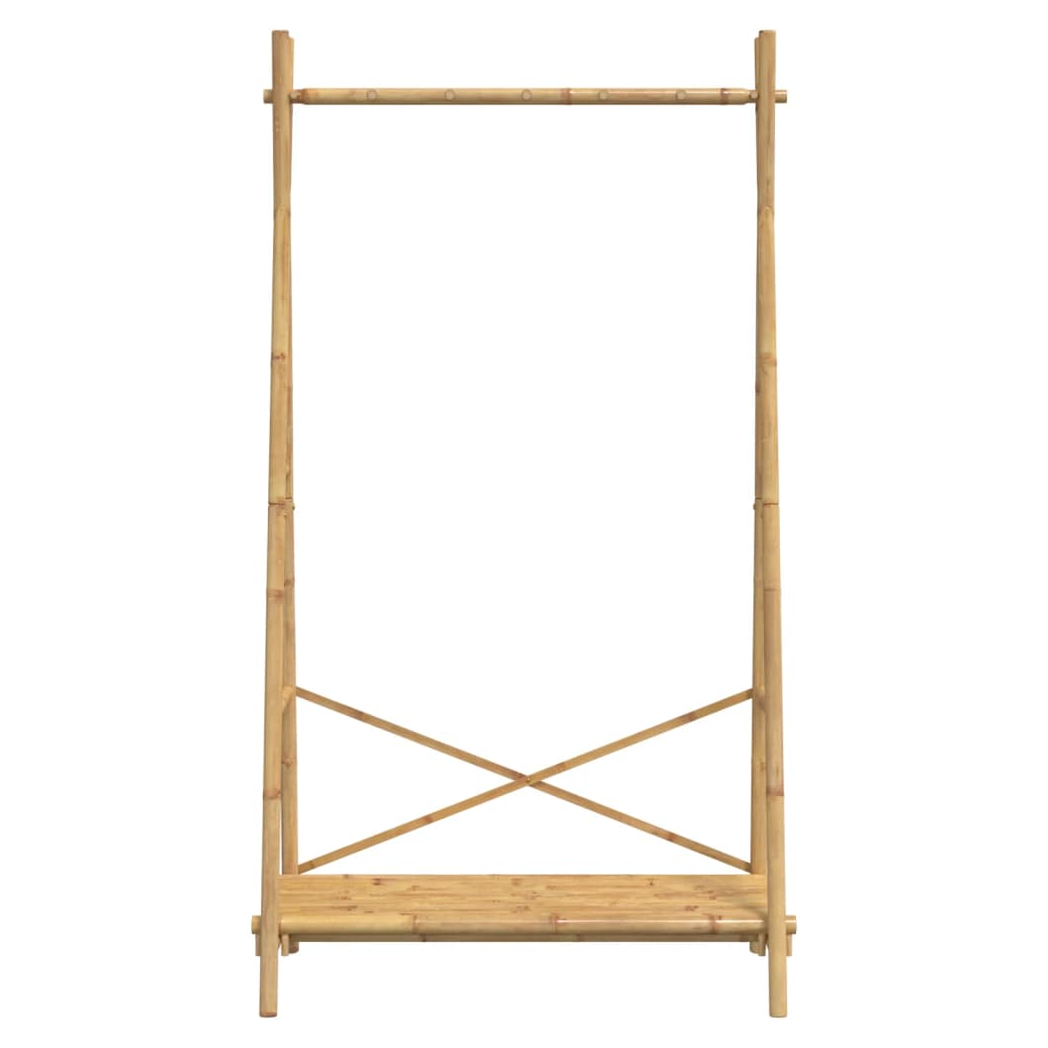 VidaXL Clothes Rack With Shelf 102x50x190 Cm Bamboo Durable Storage For Closet Organization by vidaXL