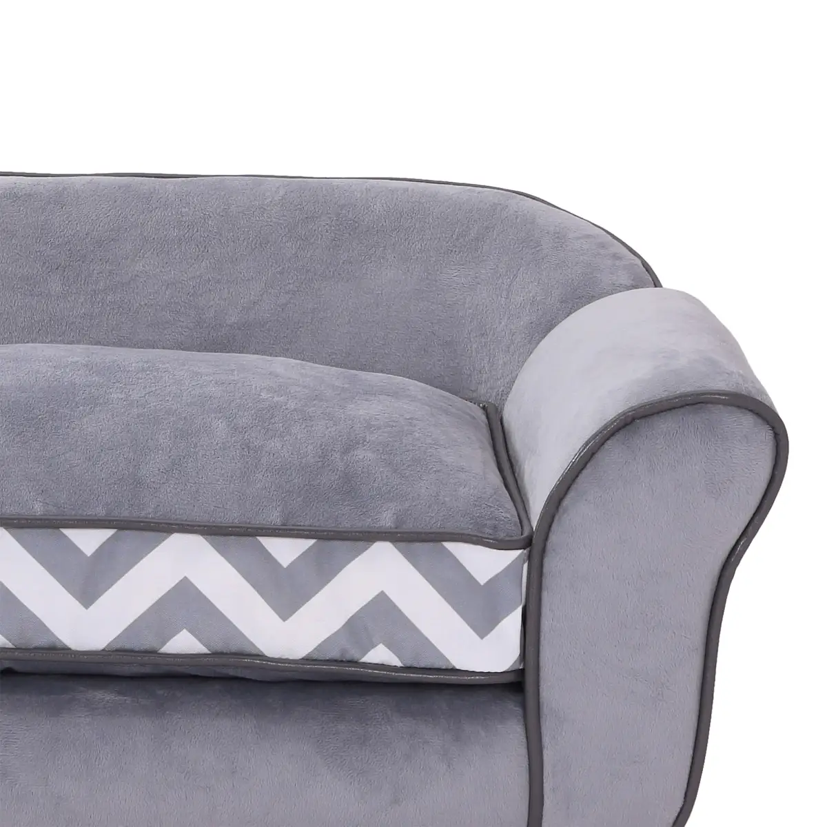 PawHut Dog Sofa Cat Couch Bed for XS Dogs w/ Removable Sponge Cushion - Grey - Dog Beds