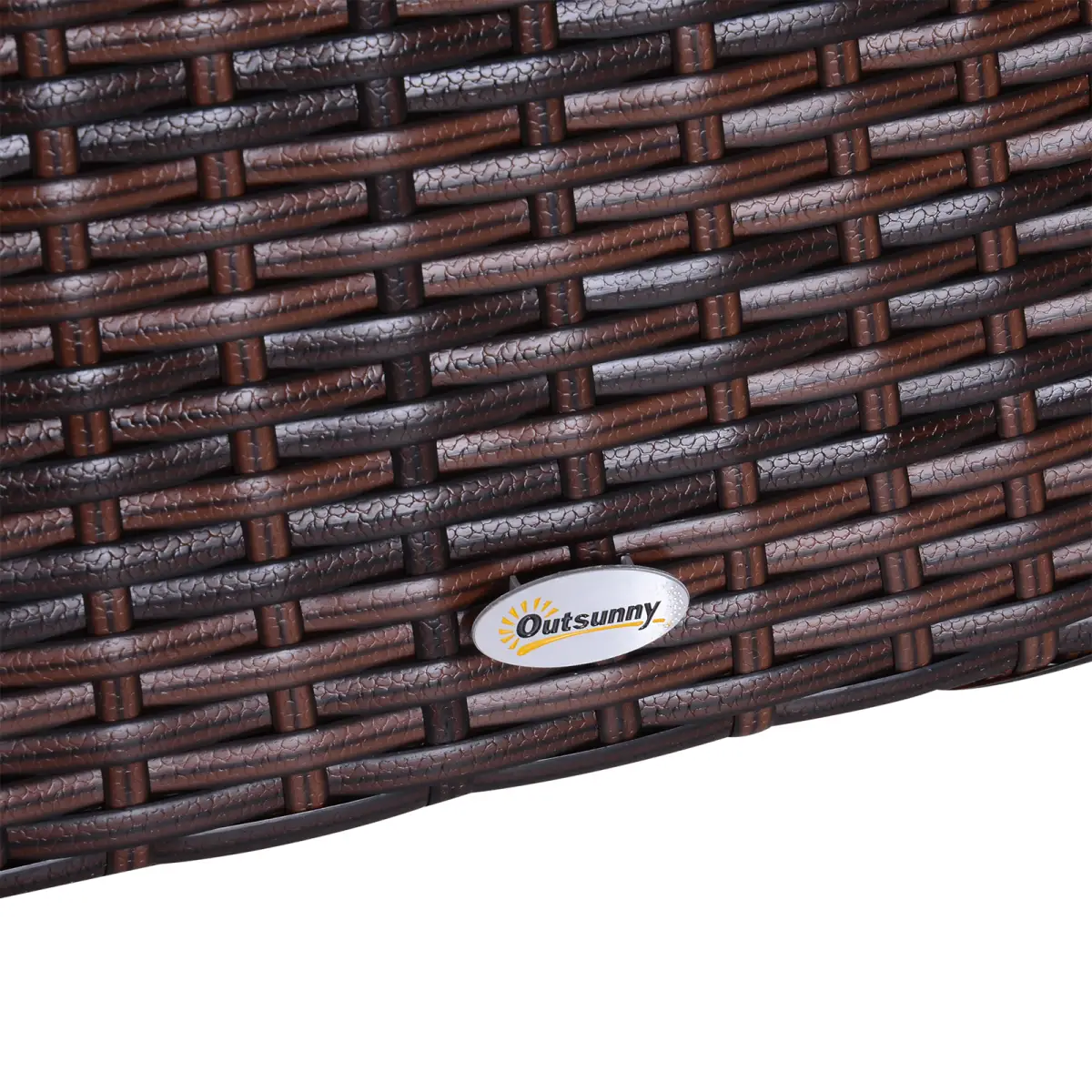 Outsunny Outsunny Rattan Wicker Tea Coffee Table w/ Umbrella Hole Storage Space Brown - Garden Table