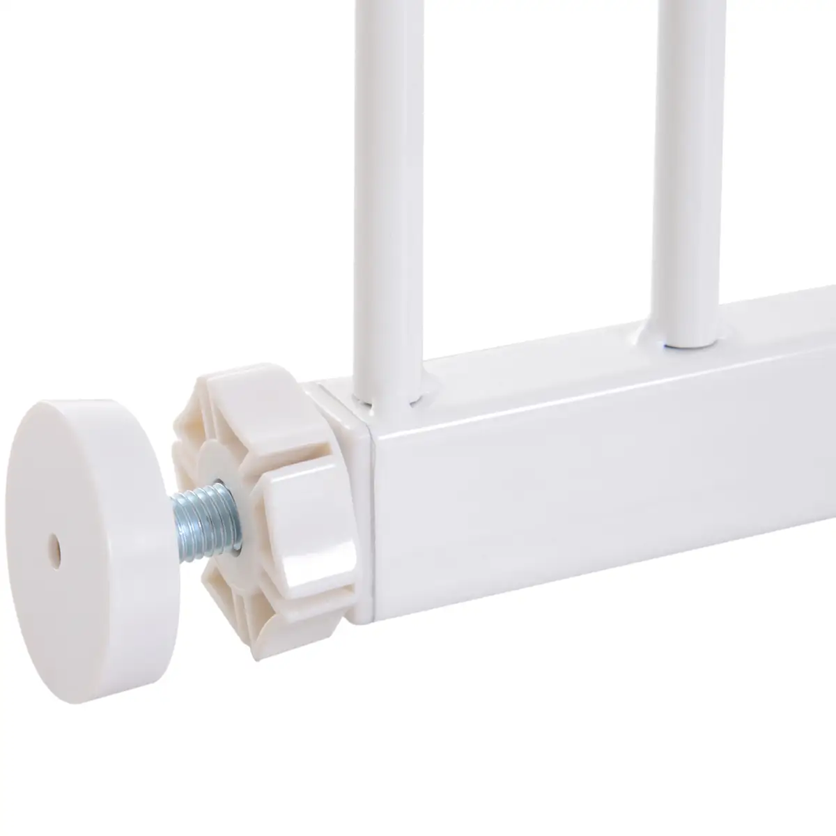 Pawhut Pressure Fit Dog Gate Pet Barrier for stairs doorway, 76-107cm Width White - Pet Gate