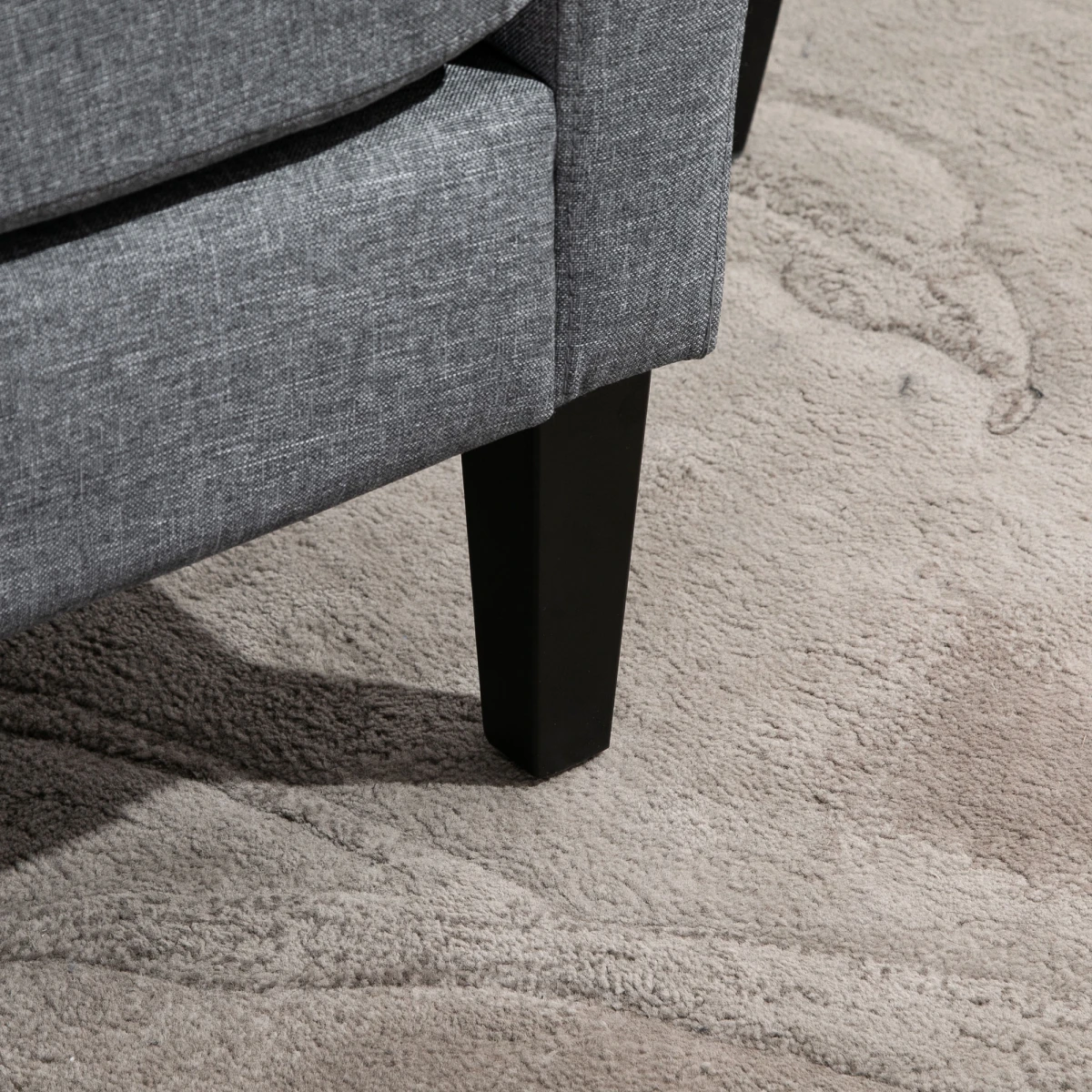 Premium Linen Armchair Compact Curved Arms For Living Room by HOMCOM