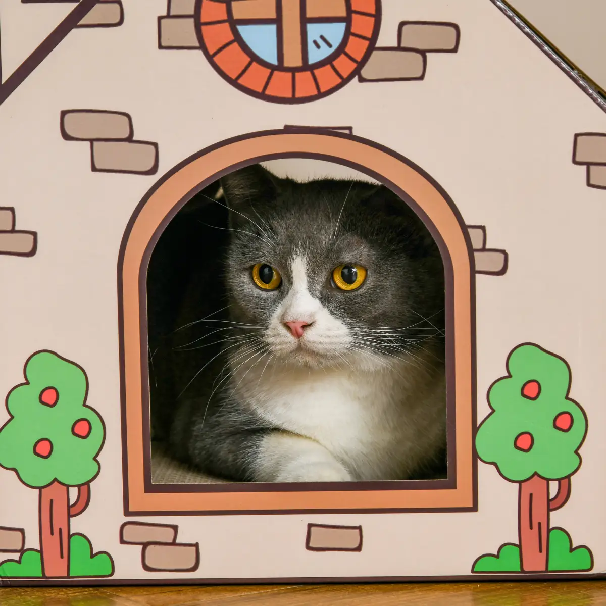 PawHut PawHut Cardboard Cat House, Recyclable Corrugate Scratcher for Indoor Cats - Cat House