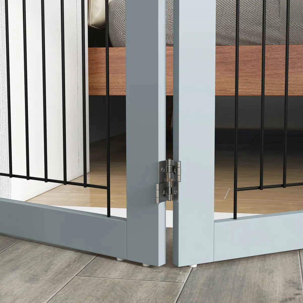 PawHut PawHut Foldable Wooden Pet Gate w/ 3 Panels 2 Support Feet for Small Dogs - Pet Gate