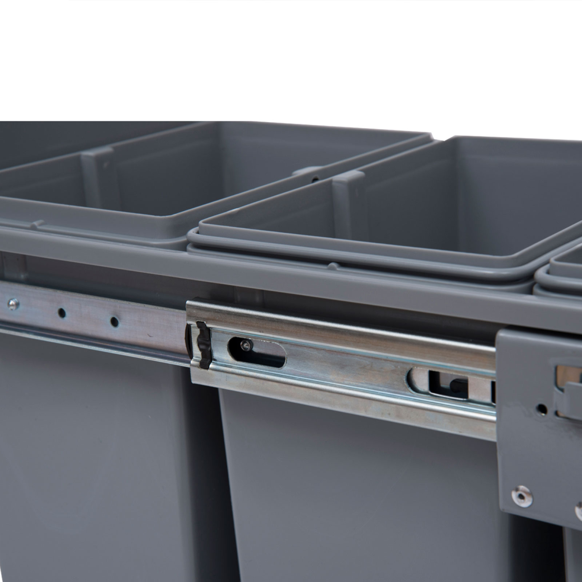 Recycle Waste Bin Pull Out Dustbin Recycling Cabinet 40L-Grey - from HOMCOM