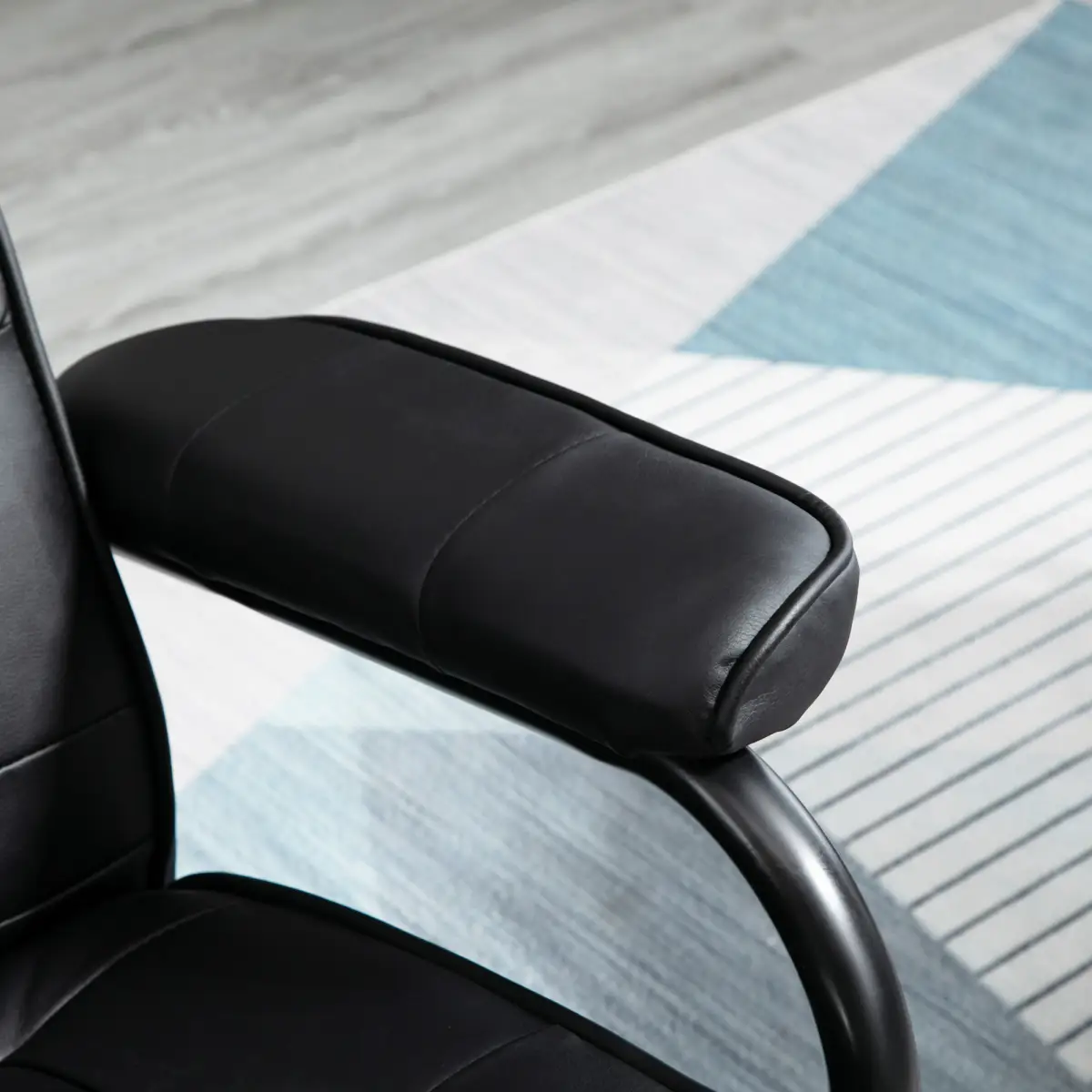 Unbranded Freestanding Living Room Chair with High Density Cushion and Footrest Black - Office Chair
