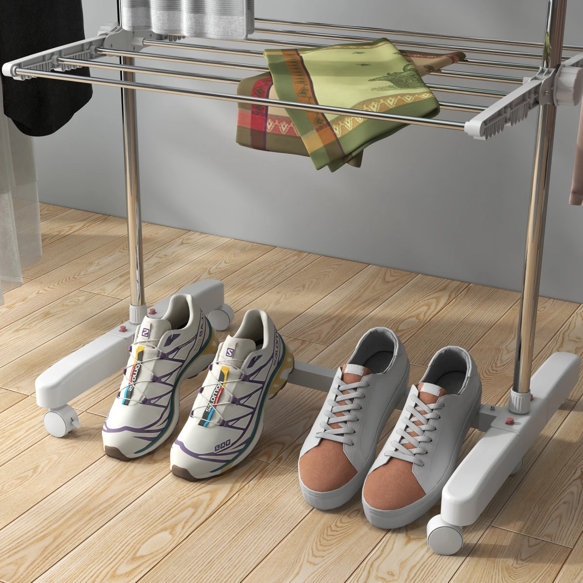 HOMCOM Clothes Airer 64.8cm Wide Three Layer Folding Indoor by HOMCOM