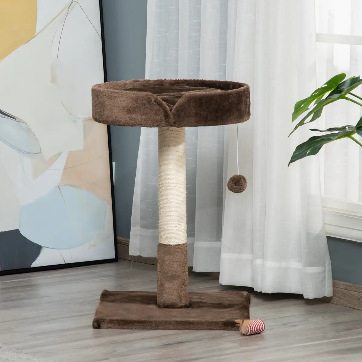 Unbranded Small Cat Tree for Indoor Cats W/ Sisal Scratching Post Bed Cushion Toy Pawhut - Cat Tree