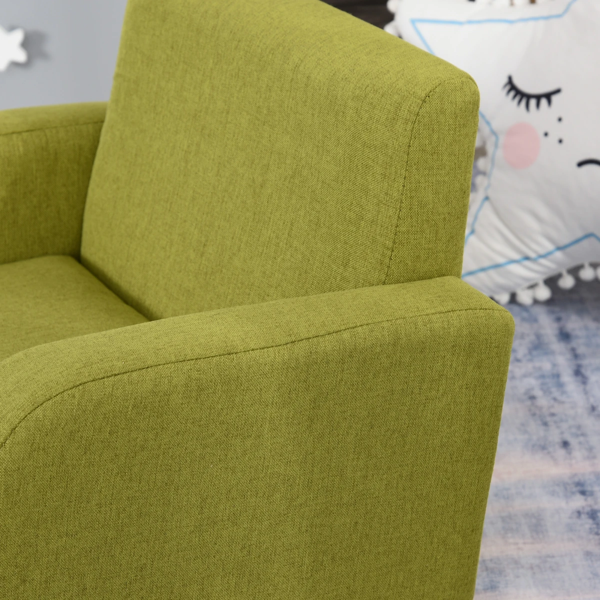 HOMCOM Armchair Wood Frame Padded Seat For Kids Bedroom - Armchair