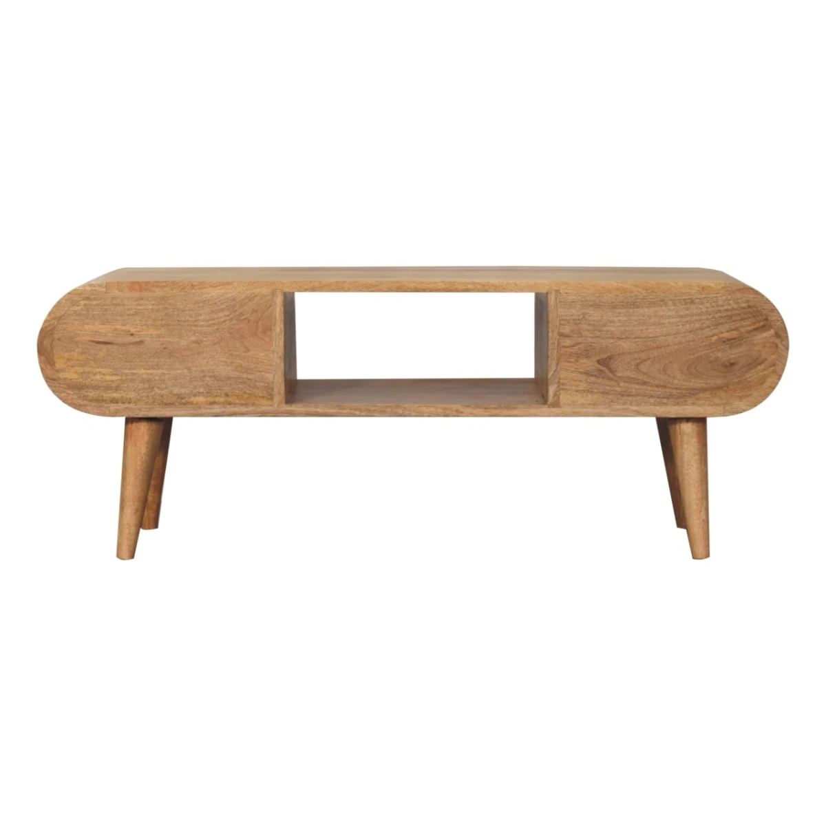 Artisan Solid Wood Circular TV Unit Beige With Two Drawers by Artisan Furniture