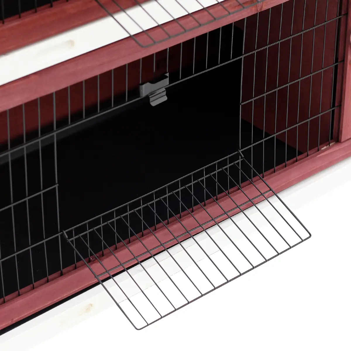 Pawhut Two-Tier Elevated Wooden Rabbit Hutch Bunny Cage for Small Pet Animals w/ Tray - Rabbit Hutch