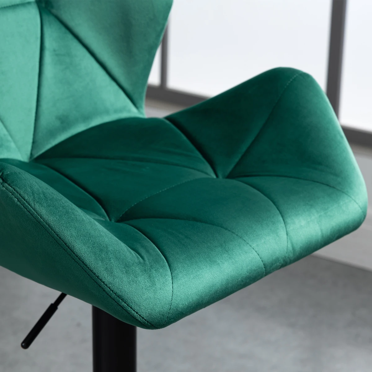 Set Of 2 Luxurious Velvet-Touch Bar Stools w/ Metal Frame Footrest Base Green by HOMCOM