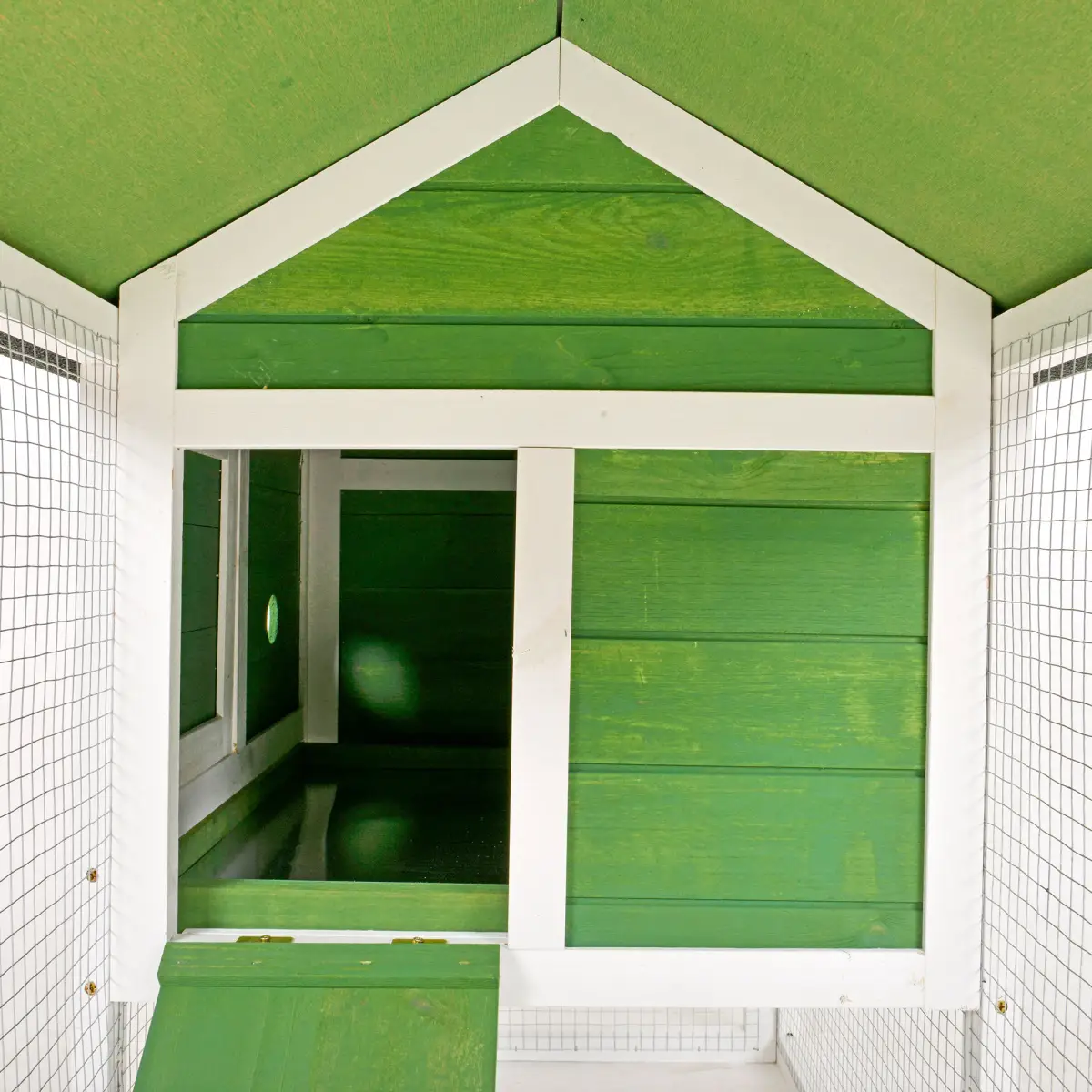 Pawhut Rabbit Hutch Wood Bunny Cage for Outdoor Indoor w/ Pull Out Tray Run Ramp Green - Rabbit Hutch