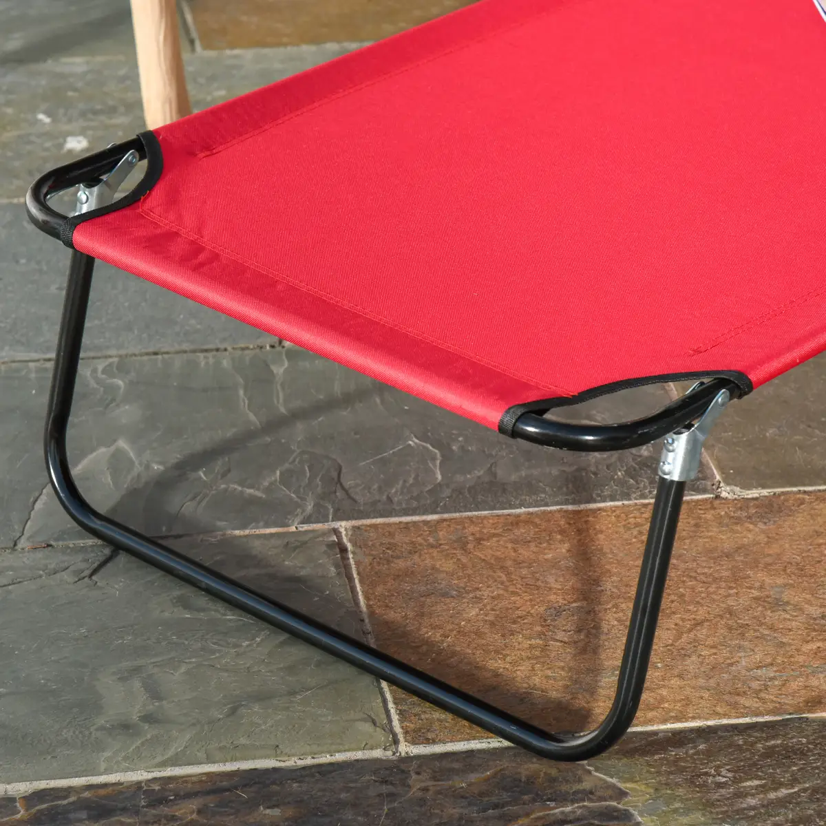 Outsunny Outsunny Folding Sun Lounger Reclining Chair w/ Pillow Reading Hole Red - Sun Lounger