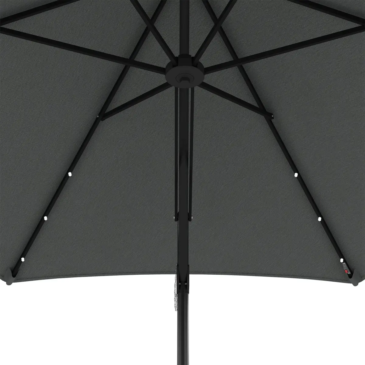 Outsunny Outsunny 3(m) Cantilever Garden Parasol Umbrella W/ Solar LED and Cover, Grey - Parasol