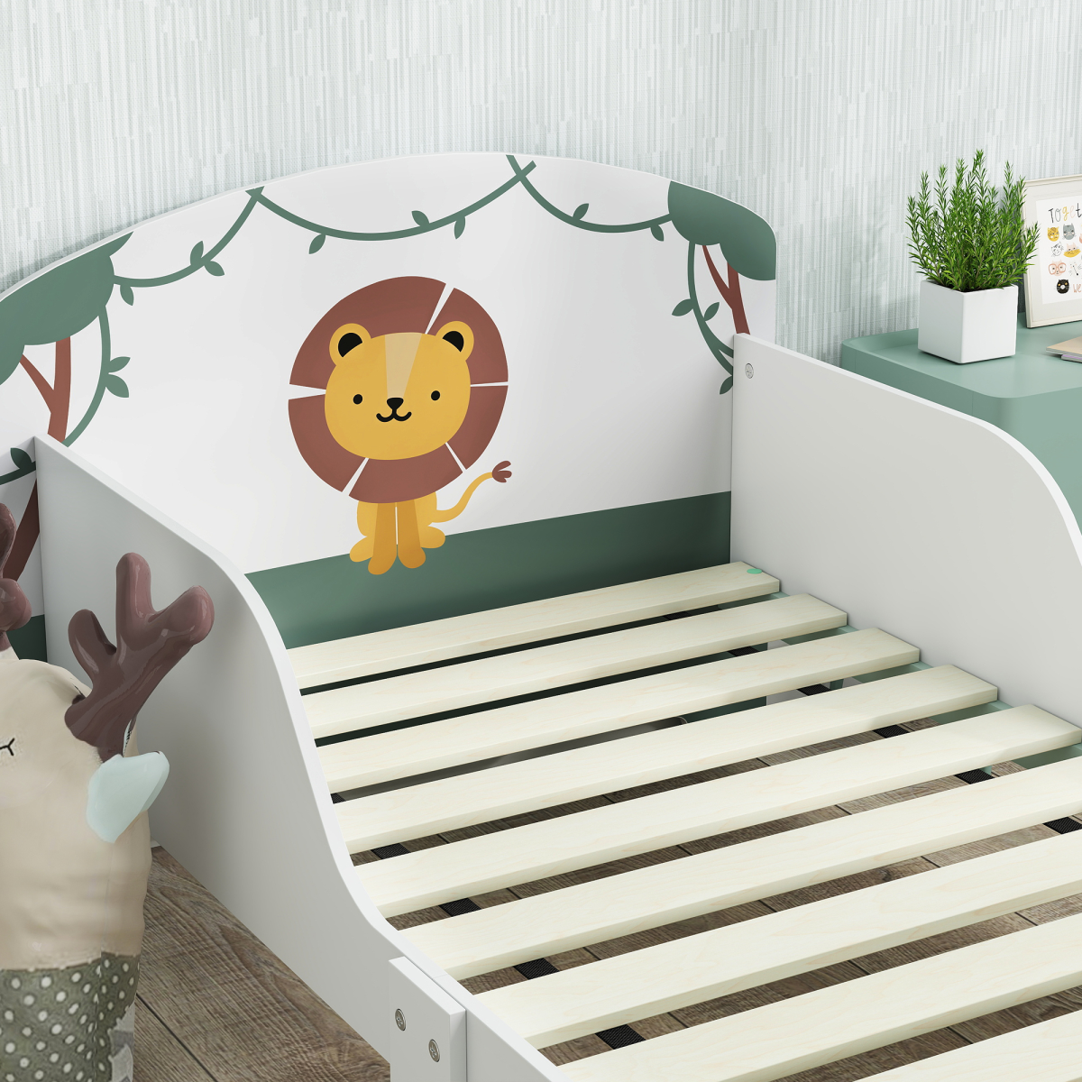 AIYAPLAY Toddler Bed, Lion-Themed Kids Bed Frame with Storage - from AIYAPLAY