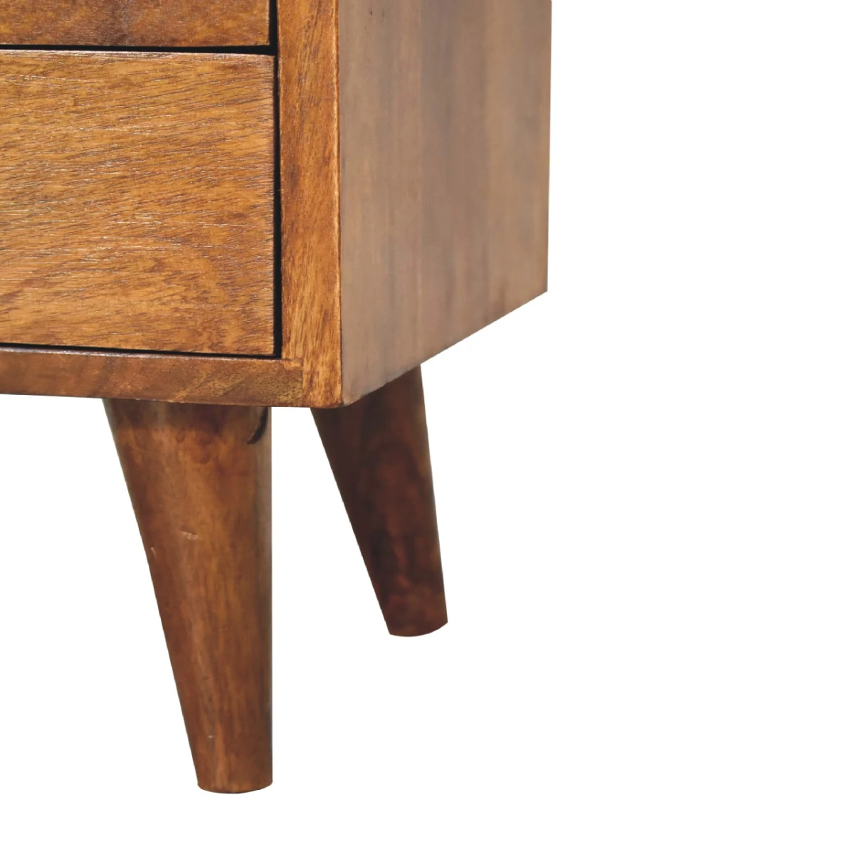 Artisan Furniture Bedside Nightstand Mini Solid Mango Wood Chestnut Finish With Brass Knobs For Bedroom by Artisan Furniture