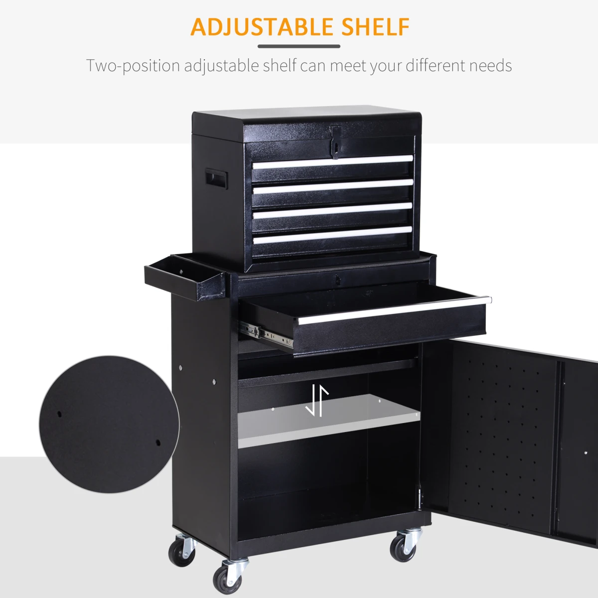 Durhand 4 Drawer Rolling Tool Cabinet With Lock by DURHAND