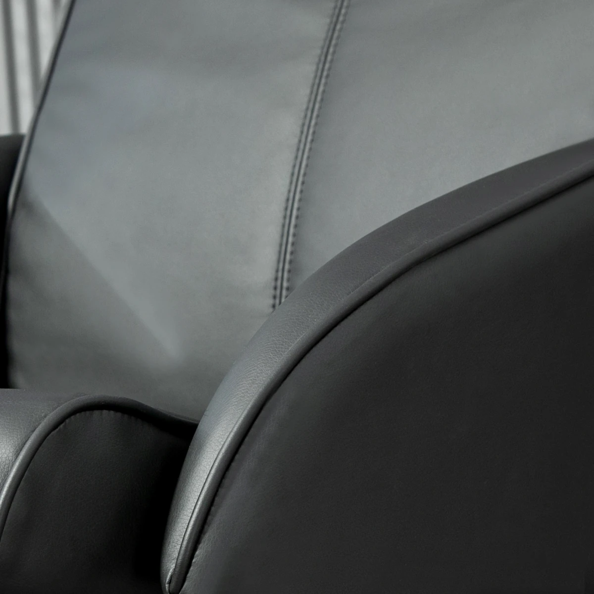 HOMCOM Swivel Armchair With Footstool Standard Size Faux Leather Upholstery 145 Degree Recline Living Room by AIYAPLAY