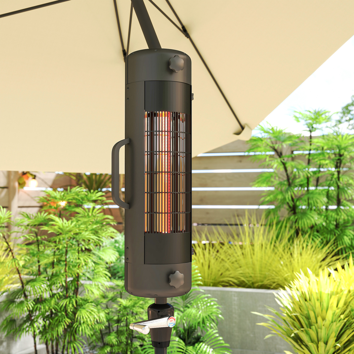 Outsunny Outsunny Electric Parasol Mounted Patio Heater, Outdoor Heater w/ 2 Setting - Parasol