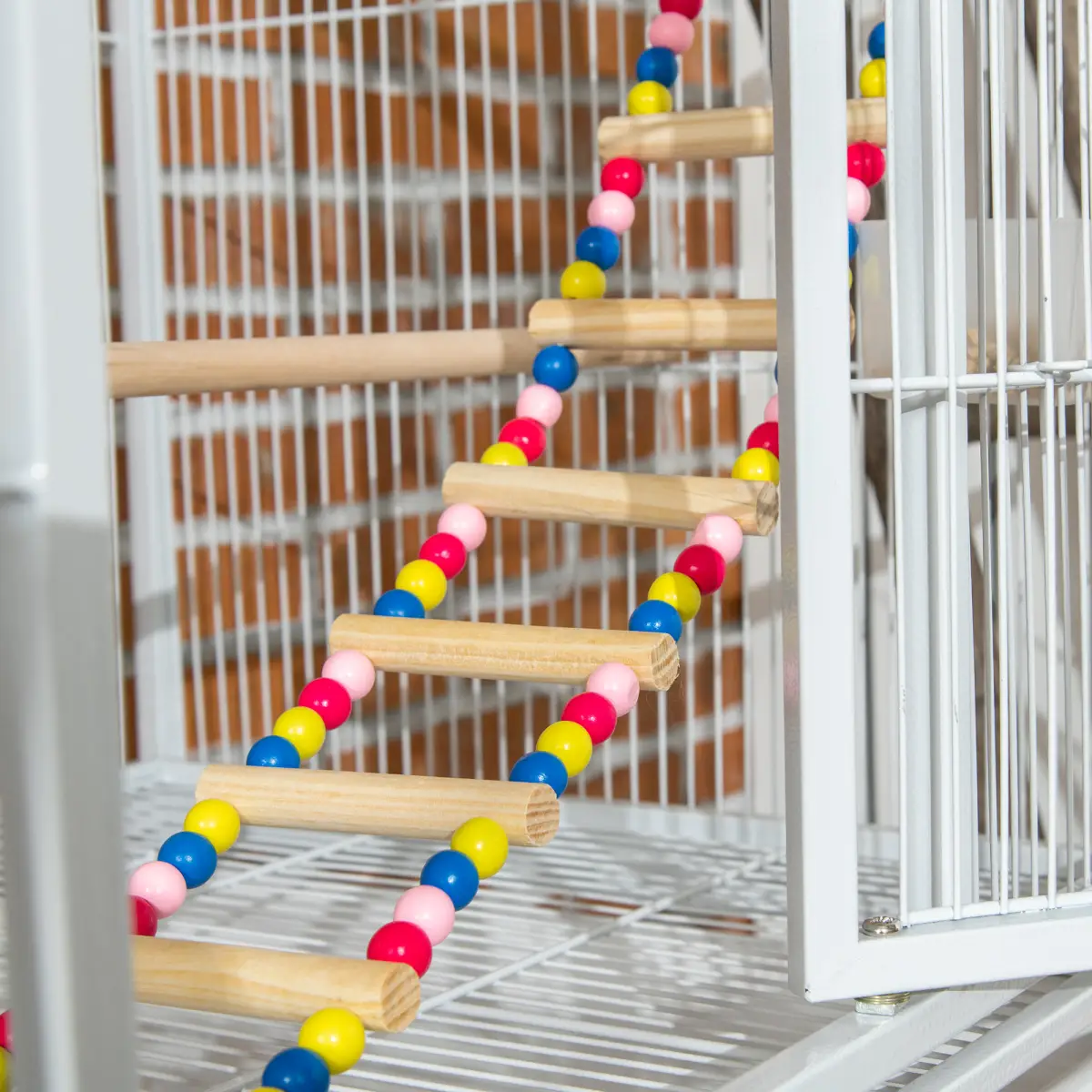 PawHut 3 Tier Bird Cage W/ Stand Toy, for Canary Finch Cockatiel Parakeet Budgie - Bird Cage