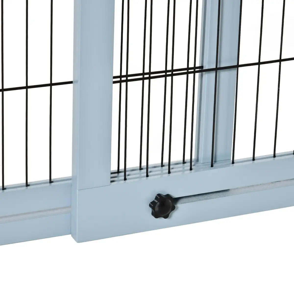 Unbranded Adjustable Wooden Pet Gate Freestanding Dog Barrier for Doorway, Grey Pawhut - Pet Gate