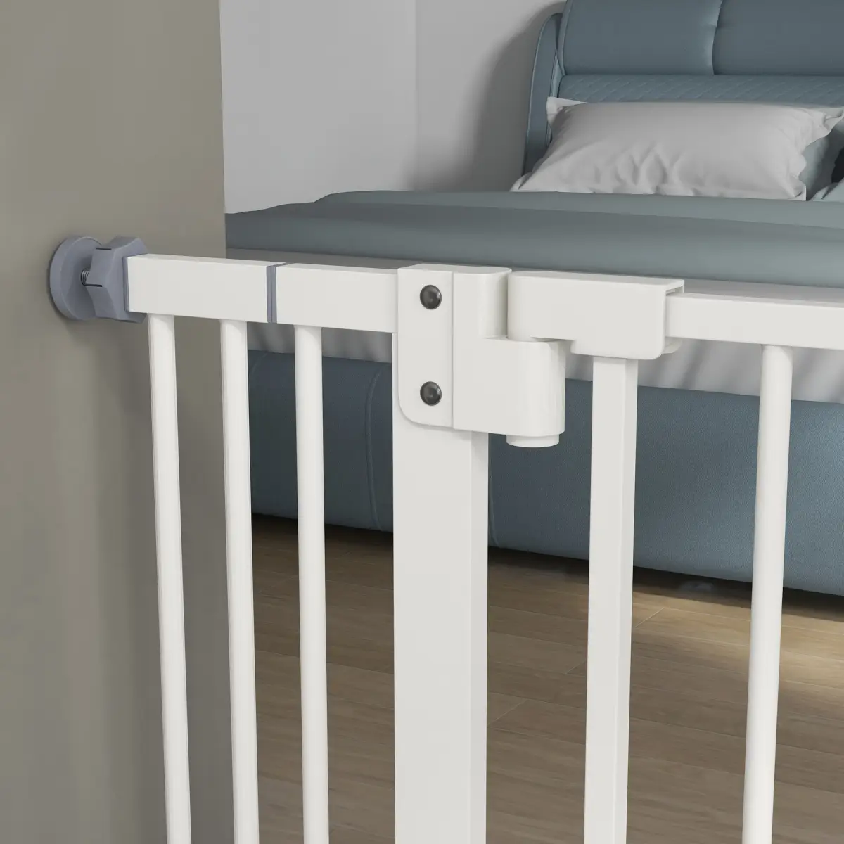 PawHut PawHut Adjustable Safety Gate w/ 2 Extensions and Four Adjustable Screws, White - Pet Gate