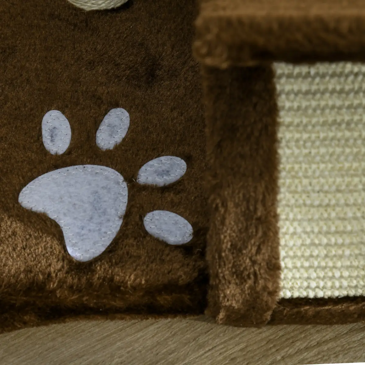 Pawhut Cat Tree Plush Scratcher Kitty Activity Play Center Top Bar Tunnel Dangling Ball - Cat Tree