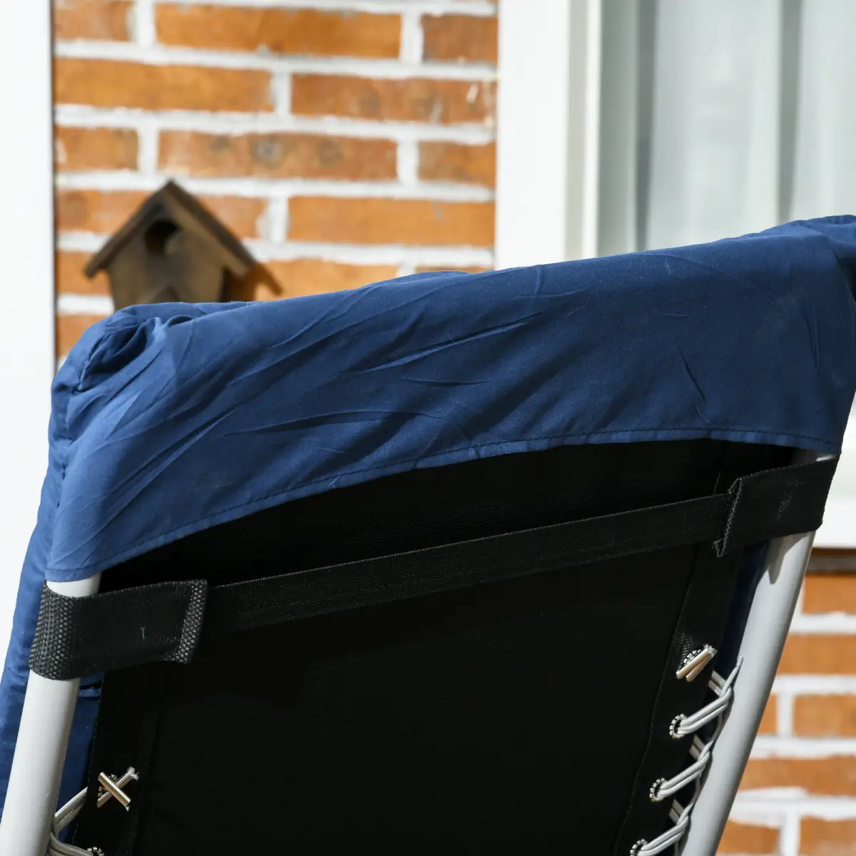 Outsunny Outsunny 2 PCS Reclining Zero Gravity Chair Folding Lounger Cushion Blue - Sun Lounger