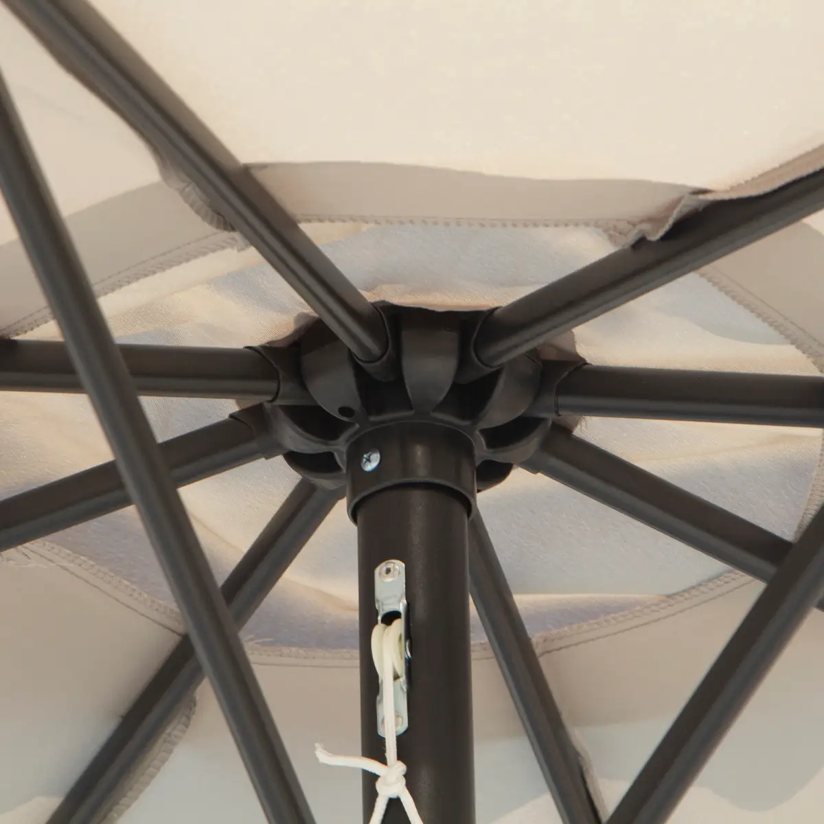 Outsunny 3m Parasol Patio Umbrella,Tilt and CrankLight Grey - Parasol