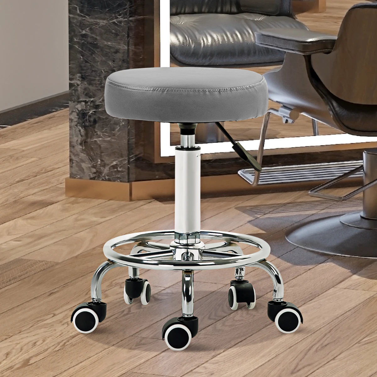 Vinsetto Vinsetto Stool Round PU Leather Adjustable Salon - Office Chair