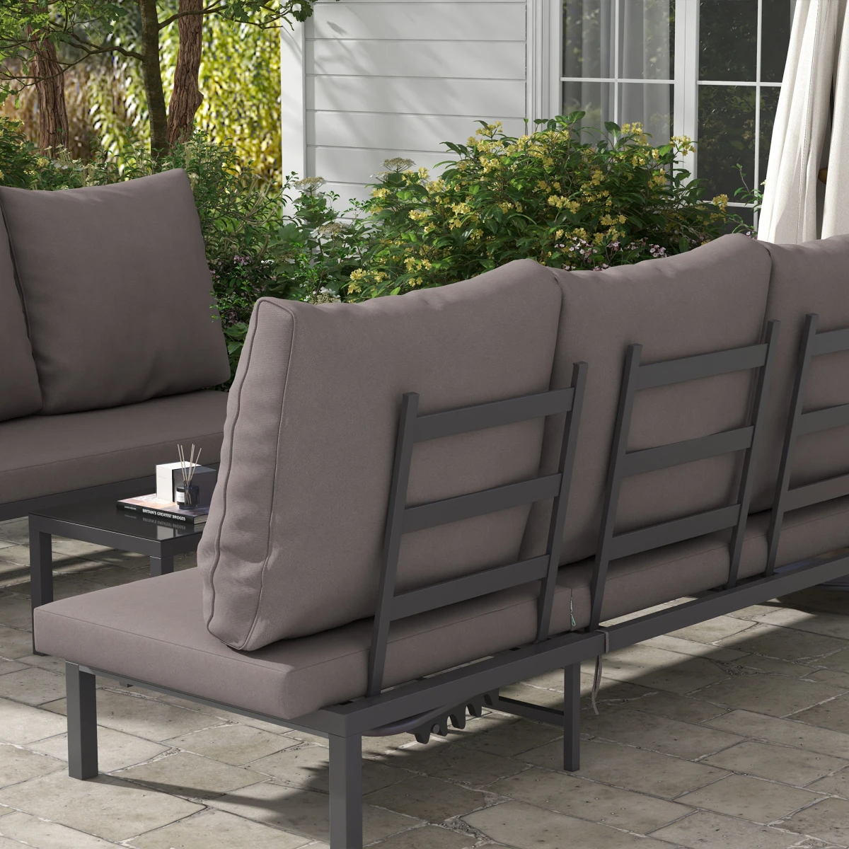 Outsunny Rattan Lounge Set 3 Piece Five Position Garden by Outsunny
