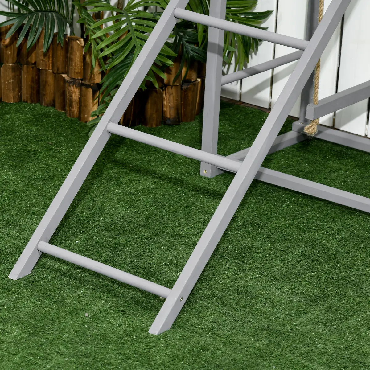 PawHut PawHut Chicken Activity Play Chicken Coop with Swing Set for 3-4 Birds, Grey - Chicken Coop
