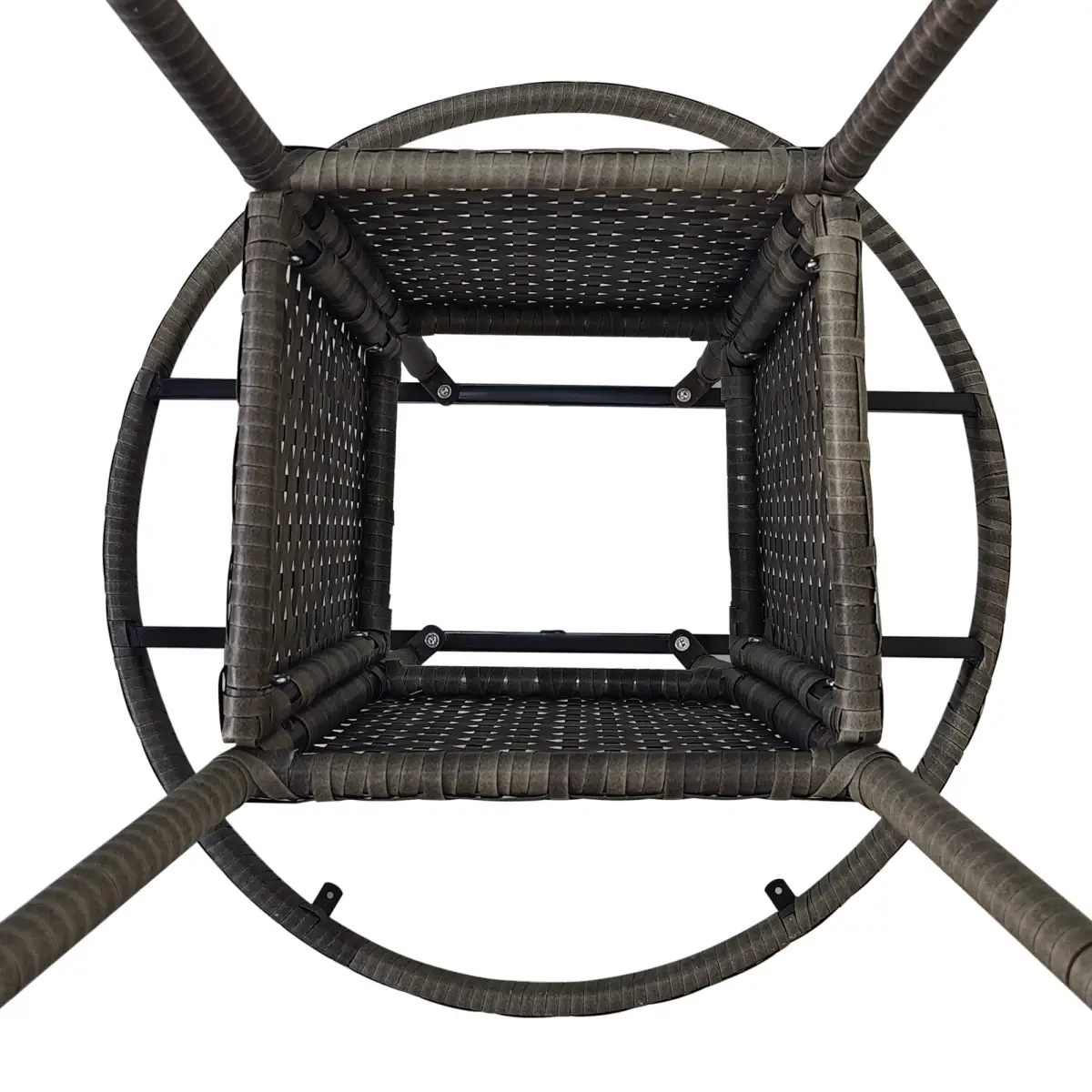 Outsunny Outsunny Outdoor PE Rattan Dining Table w/ Wood-plastic Composite Top, Grey - Garden Table