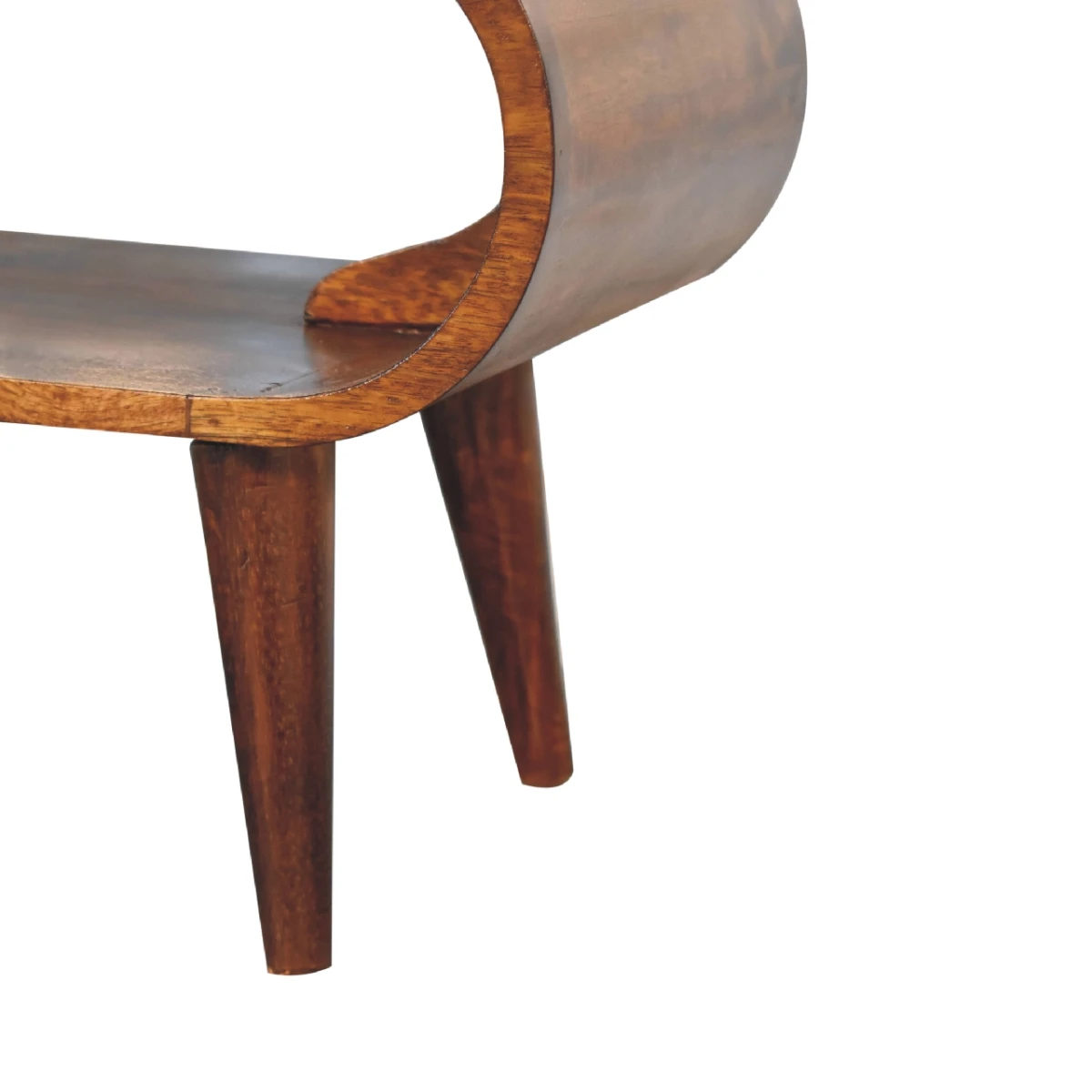 Artisan Coffee Table Compact Solid Mango Wood Chestnut Finish Nordic Smooth Round Edges Family Safe by Artisan Furniture