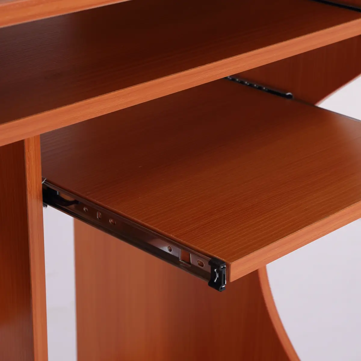 HOMCOM Computer Desk Laptop Writing Table Storage Shelf Workstation Wheels-Cherry Wood - Desk
