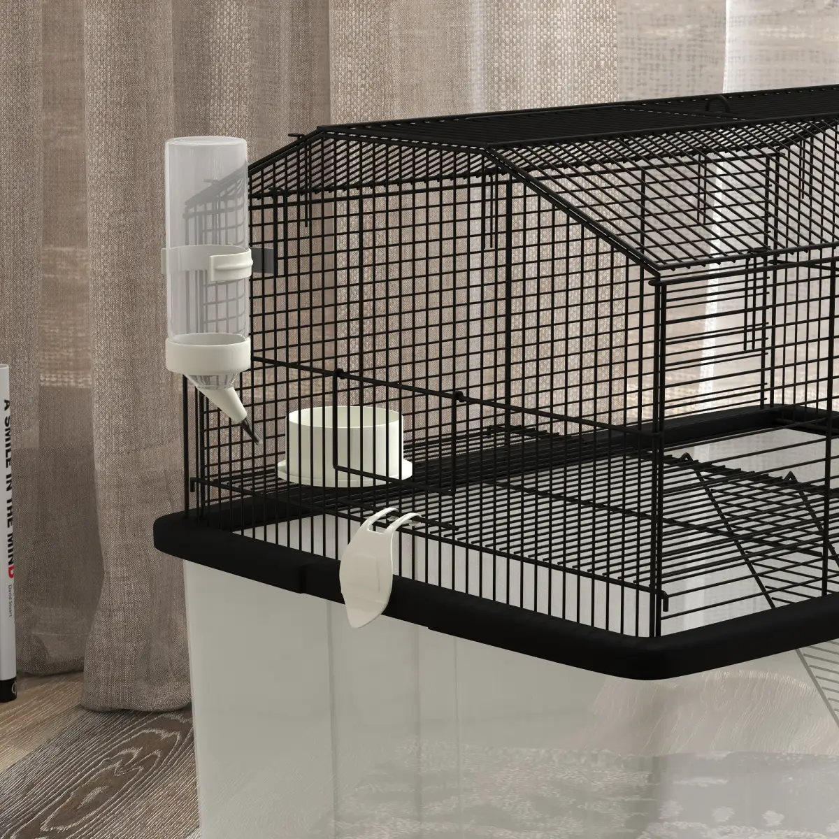 PawHut PawHut Hamster Cage, Two-Tier Gerbil Cage w/ Deep Bottom, Ramp, Food Dish - Pet Cage