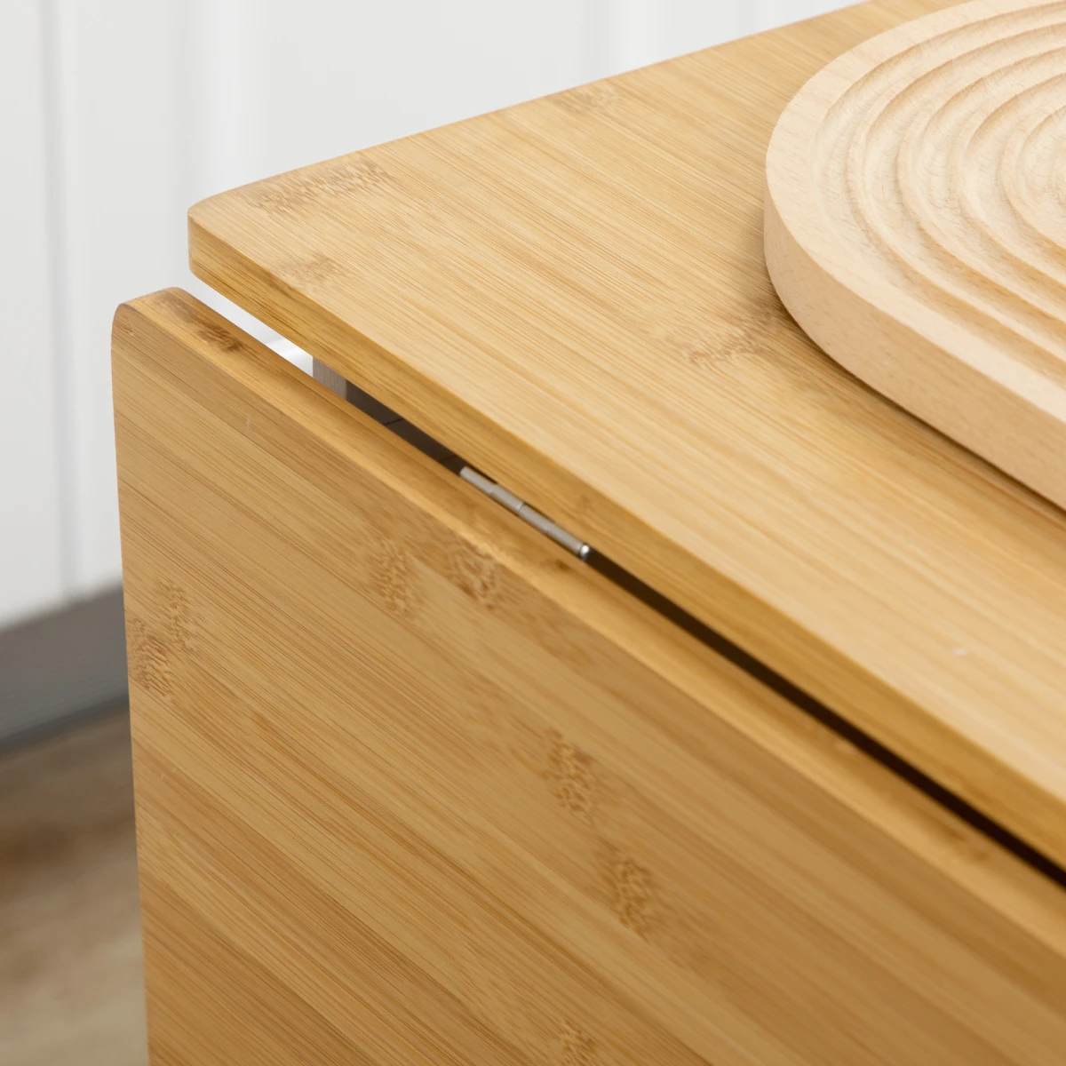 HOMCOM Bamboo Breakfast Cart Drop Leaf Table Stools by HOMCOM