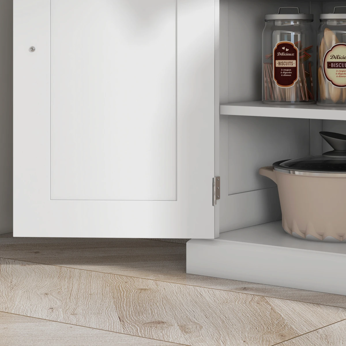 HOMCOM White Freestanding Cabinet 72x30 Drawers Kitchen - Sideboard