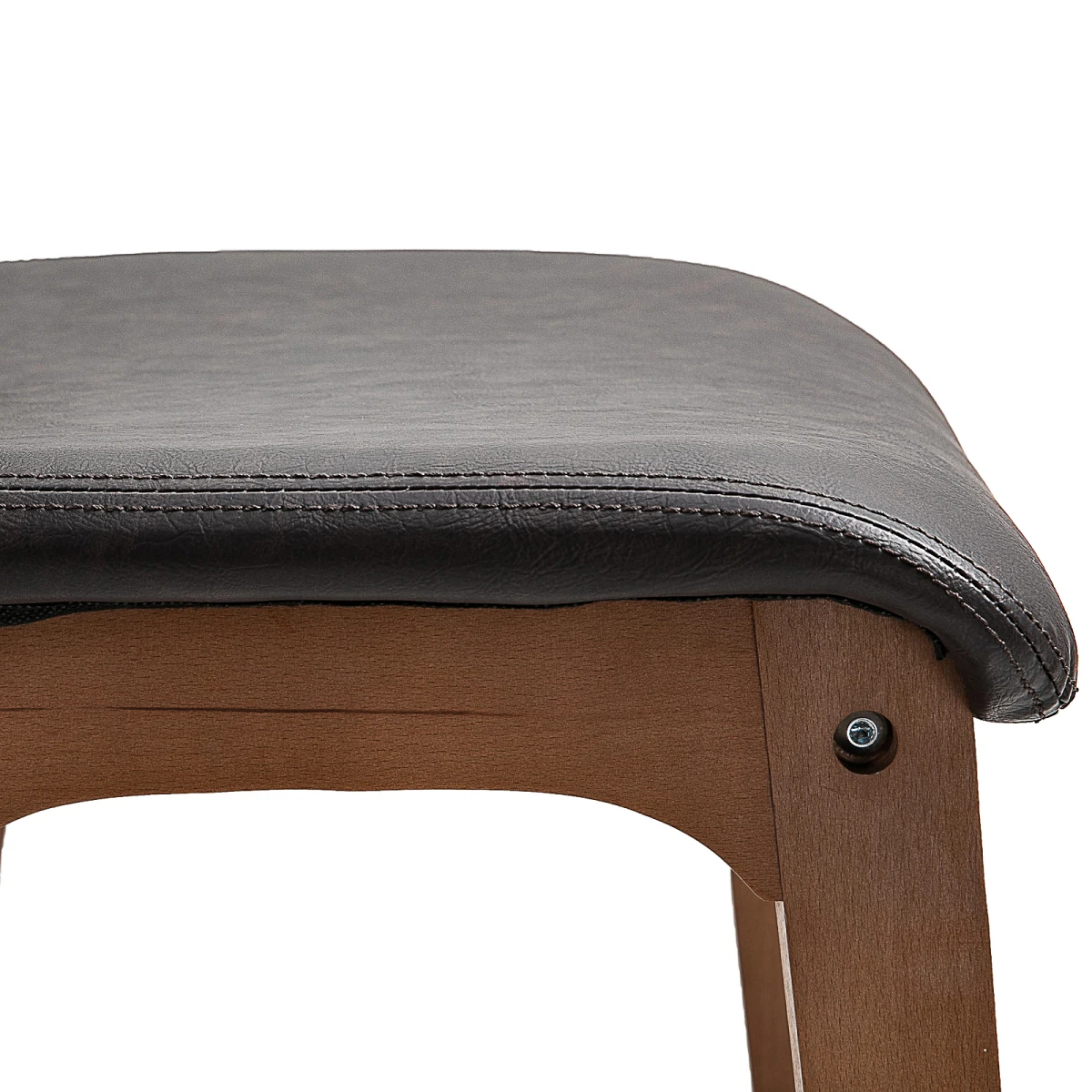 HOMCOM 2 Pcs 93cm Faux Leather Bar Stools Wooden Frame Footrest Padding High Back Brown -