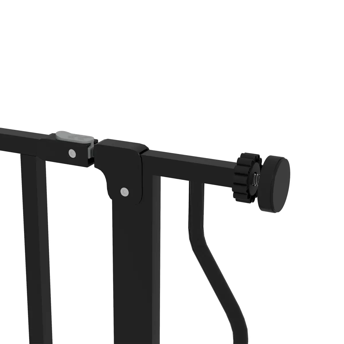 PawHut PawHut Dog Gate Wide Stair Gate with Door Pressure Fit, 75-115W cm, Black - Pet Gate