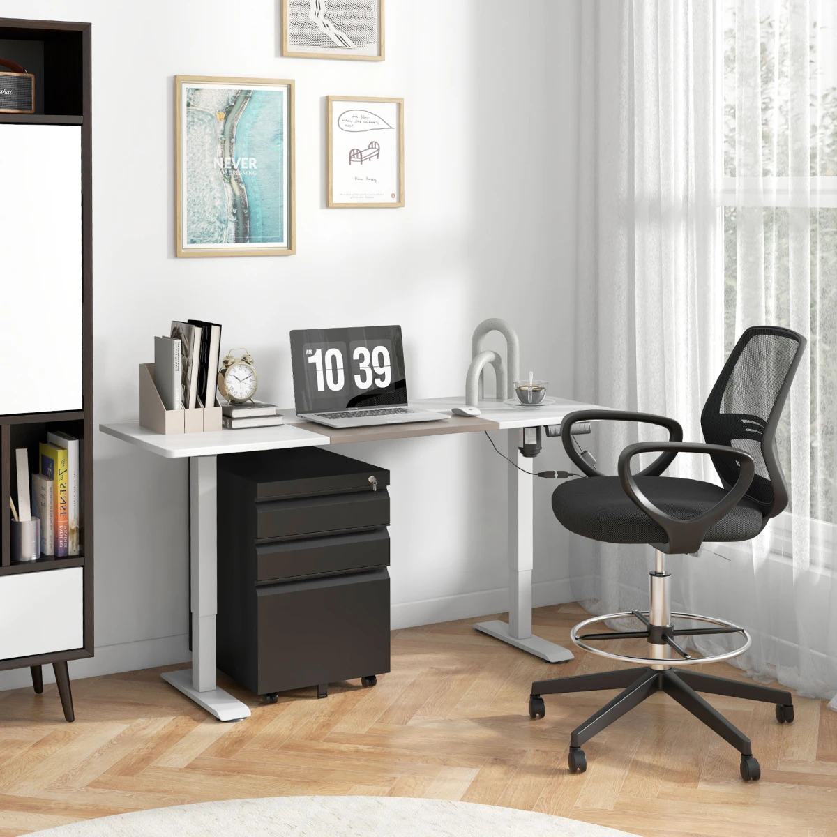 Vinsetto Vinsetto Vertical File Cabinet 3-Drawer Lockable Metal with Central Locking for Office Use - Filing Cabinet
