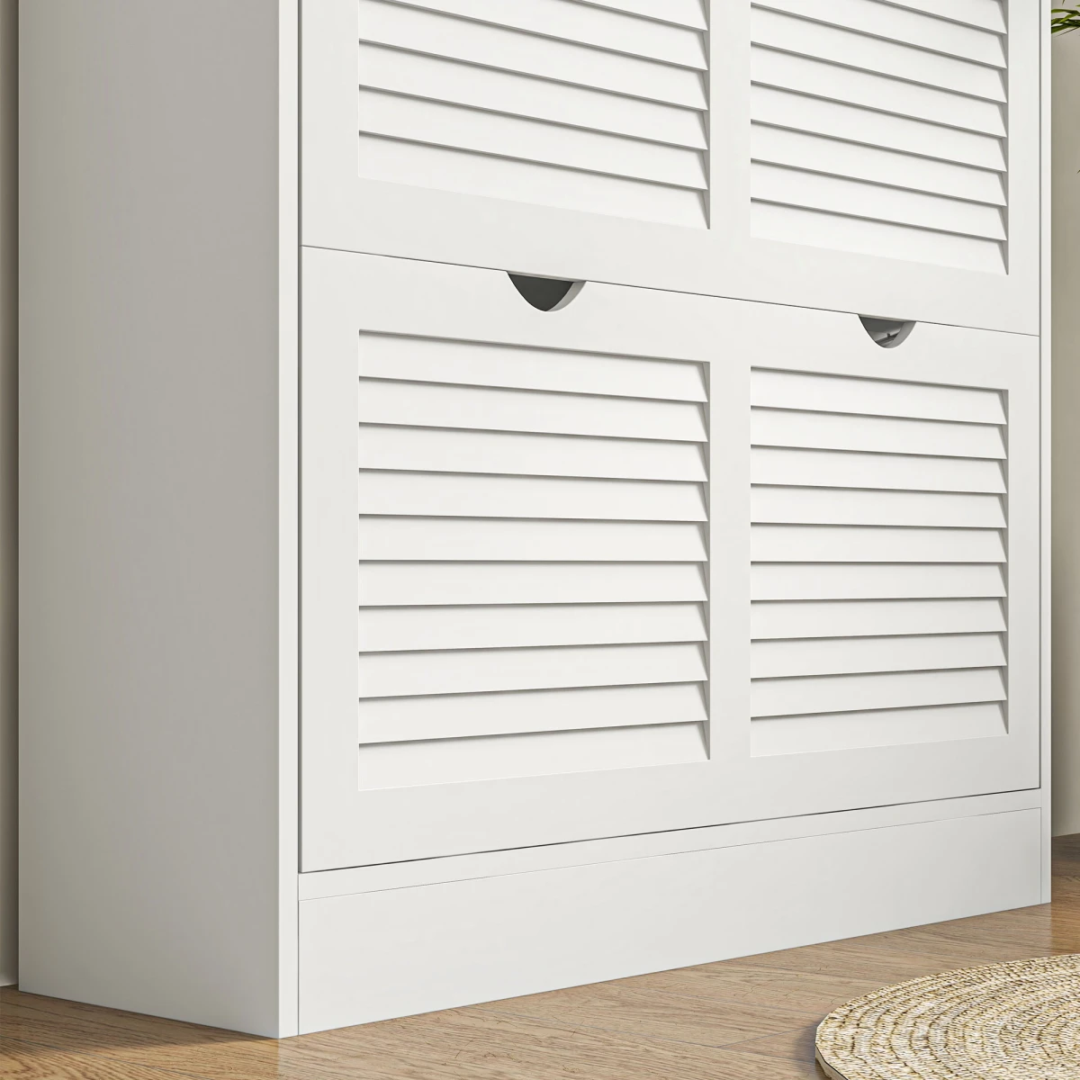 HOMCOM HOMCOM Slim Shoe Cabinet 2 Drawers Entryway - Shoe Storage