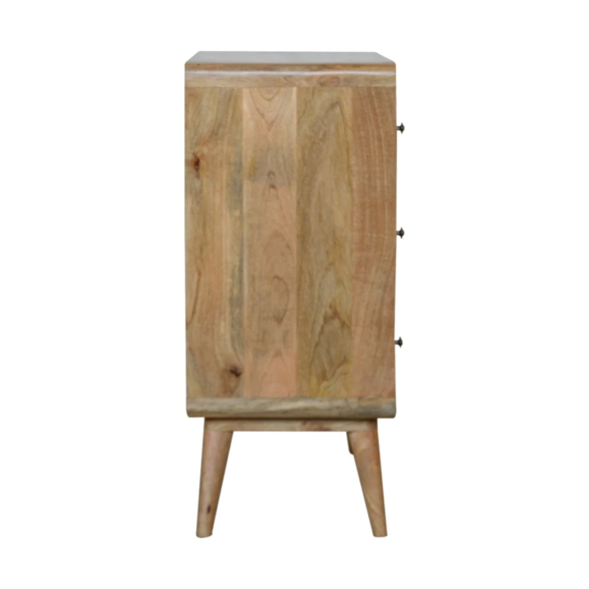 Artisan Chest 4 Drawer Solid Mango Wood Curved Oakish Finish with Nordic Legs for Bedroom Storage by Artisan Furniture